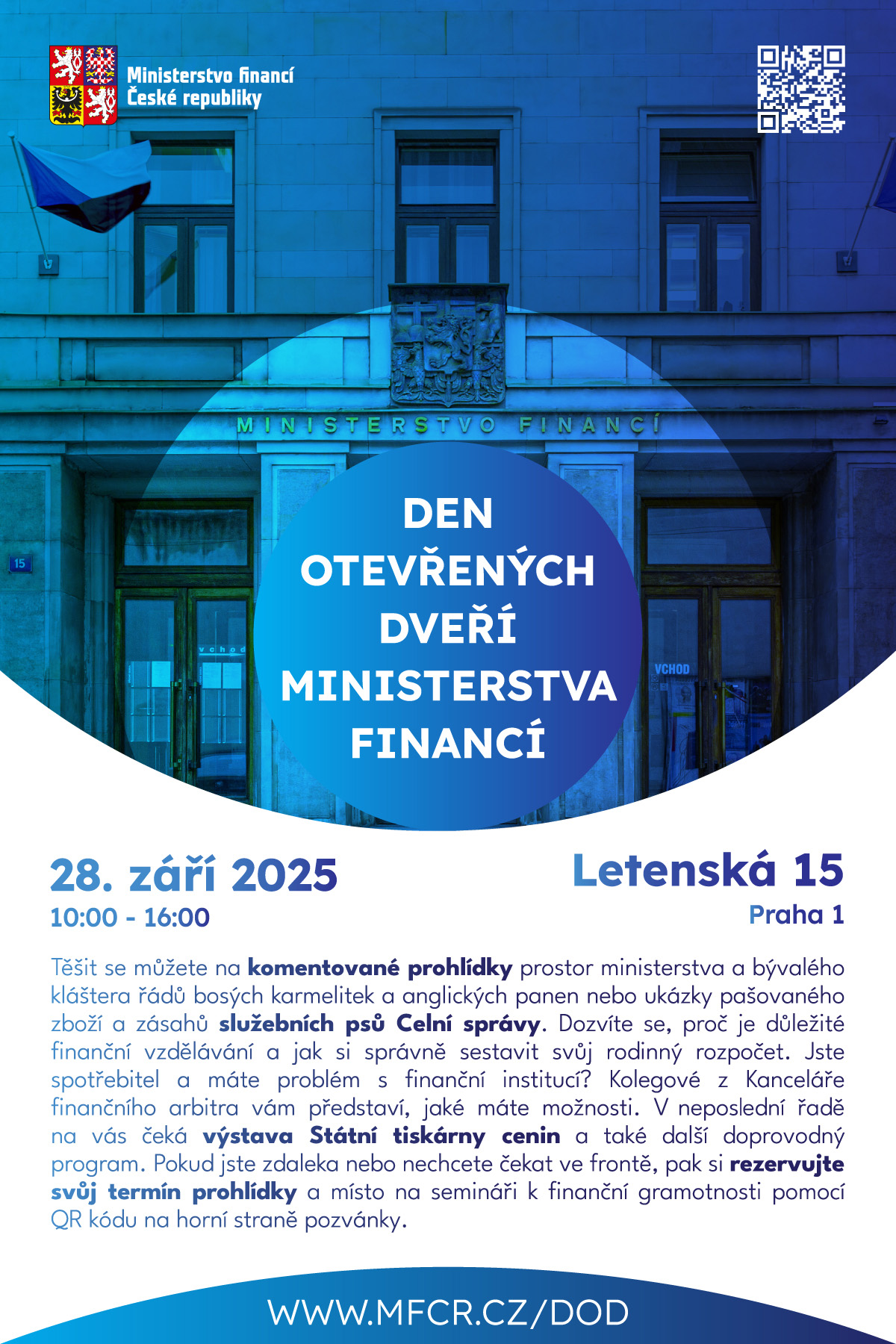 Vydejte se s námi na cestu historií a financemi – Den otevřených dveří MF