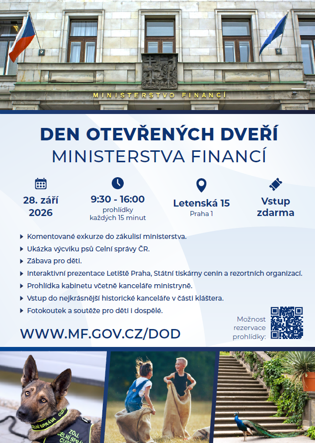 Ministerstvo financí vás zve na&nbsp;již 10. Den otevřených dveří 28.&nbsp;září 2026